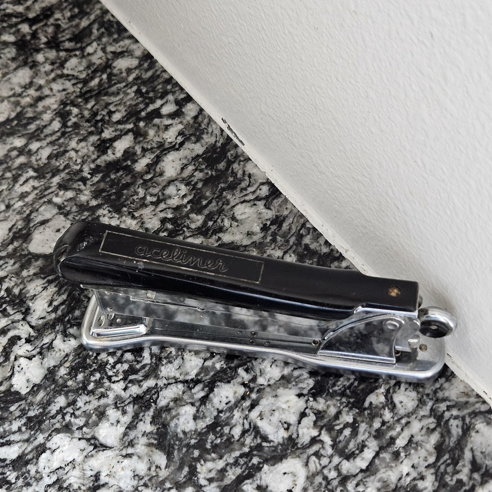 Ace Liner Vintage Black Stapler Model 502 Desktop Office Supply